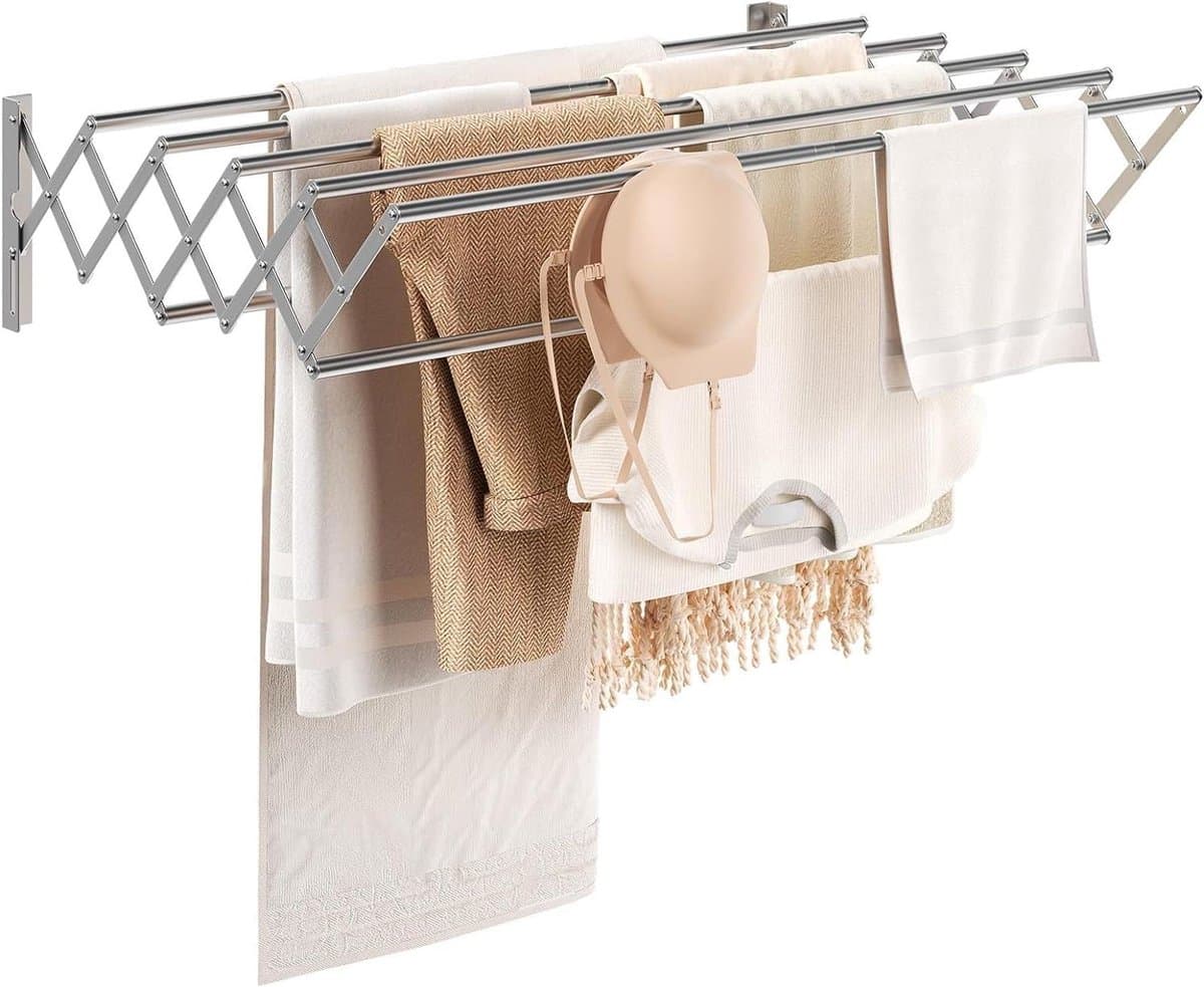 Wandmontage Kleding Rail - Opvouwbare en Intrekbare Handdoekhouder — afbeelding 1
