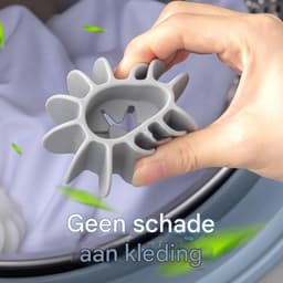 6-stuks wasbal - Schrobbal - Verwijderaar van dierenhaar -- Herbruikbaar - Wasmachinebal - Diepe reiniging en klitvrij voor kleding - Wasmachine- en drogerbal - Grijs — thumbnail 4