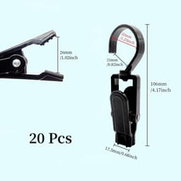 20 stuks antislip draagbare clips - 360° draaibare clips - clip voor reishoed,sjaal, sokken (zwart) — thumbnail 2