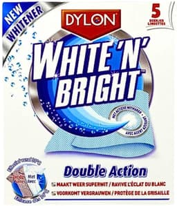 Dylon - Vlekverwijderaar - White & Bright - Superwit & Vlekkeloos - 5 Doekjes - Voordeelverpakking - 12 stuks — thumbnail 2