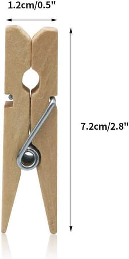 100 Houten Wasknijpers met Jute Koord - Creatieve Fotoclips en Decoratie — thumbnail 3
