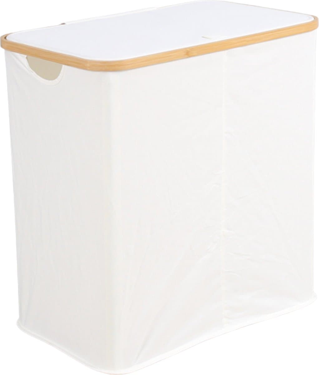 Bovista Wasmand 2 Vakken - Wassorteerder - Laundry Basket - Bag - Wit - 100 Liter — afbeelding 1