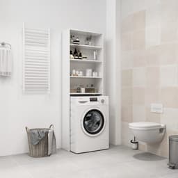 Wasmachine ombouw - Kast - Opbouwmeubel - Verhoger - Wasmachine meubel - Opbergkast - Hout - Hoogglans Wit — thumbnail 5