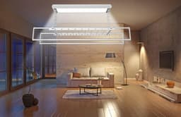 Verstelbaar Plafond Kleding Droogrek met Afstandsbediening en LED Verlichting — thumbnail 5