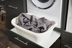 Interiax WASHWALL 'Mary' Wasmachine of Droogkast Ombouwkast Antraciet – Met 1 Lade voor Wasmand en 1 Opbergvak met 2 deuren - Wasmachinekast- 162x67.5x67.5 cm — thumbnail 2
