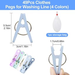 Wasknijpers Kledingclips - Plastic Haringen - Kleding Drogen - Antislip Ontwerp - 5.5 Centimeter Lang - 4 Kleuren — thumbnail 3