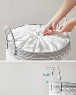 SONGMICS - Wasmand - Wassorteerder - Katoen - Met Handgrepen - Voor Slaapkamer en Wasruimte - 90L — thumbnail 4