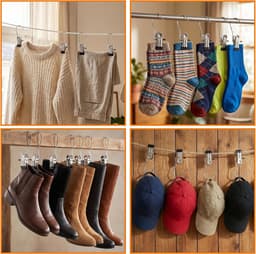 Wasknijpers Roestvrij Staal - Kledinghaken Klemmen - Kleding Ophangen - 360 Graden Draaibaar - 40 Stuks - Zwart — thumbnail 5