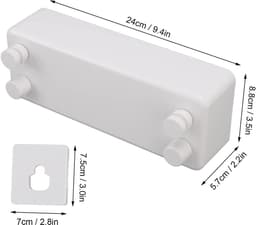 Generic Uittrekbare Waslijn voor Zwaar Gebruik voor Het Drogen van Handdoeken en Beddengoed 4,5 Meter voor Hotels en Balkons Materiaal ABS Plastic Roestvrij Staal (Wit) — thumbnail 3