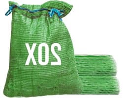 Netzakken met trekkoord - Opslagzakken - Oogst bewaren - Ademend materiaal - 42 x 60 cm - Groen