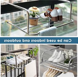 Vouwbare RVS Wasmand voor Radiator en Balkon | Droogrek voor Sokken, Schoenen en Kleding (40cm) — thumbnail 3