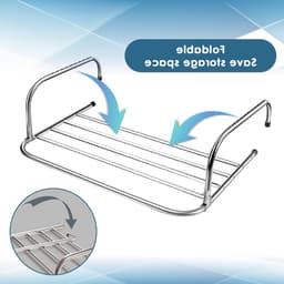 Vouwbare RVS Wasmand voor Radiator en Balkon | Droogrek voor Sokken, Schoenen en Kleding (40cm) — thumbnail 2
