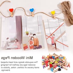 150 Stuks Mini Houten Haringen Hartvorm met Jute Touw en Geen Spoor Nagels voor Bruiloft en Feestdecoratie — thumbnail 2