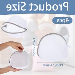 4 Stuks Waszakken voor Bh's, Mesh Waszak met Rits voor Ondergoed en Lingerie, Bescherming tijdens het Wassen van Damesondergoed — thumbnail 4