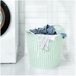 Plasticforte Wasmand opbergmand - 2x - flexibel kunststof - groen - 27 liter - open structuur — thumbnail 4