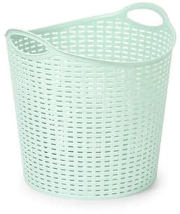 Plasticforte Wasmand opbergmand - 2x - flexibel kunststof - groen - 27 liter - open structuur — thumbnail 3
