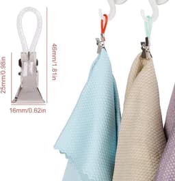 10 stuks multifunctionele metalen handdoekclips - kleurige handdoekhaakjes voor keuken en badkamer - clips voor theedoeken en strandhanddoeken — thumbnail 5
