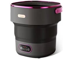 Stervia Opvouwbare Mini Wasmachine - Campingwasmachine - Centrifuge - 13 Liter - 3 Reinigingsmodi - Zwart - 32 x 32 x 33,5 cm