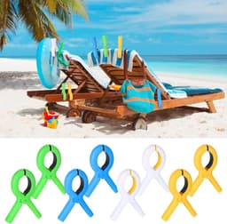 Solidchoice - Set van 8 Strandhanddoek Klemmen, Grote Klemmen in 4 Kleuren — thumbnail 3