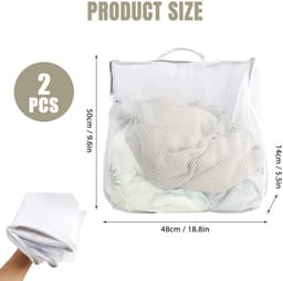 MTTproducts - Set van 2 Grote Herbruikbare Netwaszakken, 50 x 60 cm — thumbnail 5