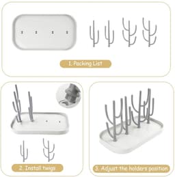Dailygoods- Droogrek Duurzaam - Fles Droogrek - Accessoires Droger - Lichtgewicht - Verwijderbaar - Afmetingen 25,5x14,5x19 cm - Flesdroger — thumbnail 2