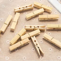 20 Stuks Bamboe Wasknijpers met Veer, Winddichte Kledingknijpers voor Droogrekken, Balkon en Creatieve Projecten — thumbnail 1