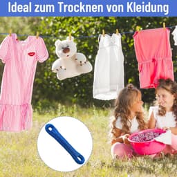 Waslijn - Drooglijn - Kleding Drogen - Extra Sterke Kern - 50 Meter - Blauw — thumbnail 2
