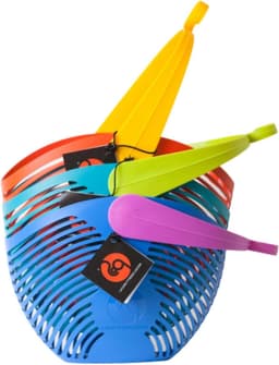 Wasknijperhouder - Wasknijpermand - Wassen Organiseren - Gemaakt in Italië - Royale inhoud - Blauw/Turquoise/Oranje — thumbnail 1