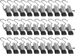 Wasknijpers - Kledinghangers - Ruimte Besparen - 360° Draaibare Clips - 30 Stuks - Zwart — thumbnail 1