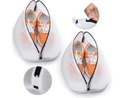 Wasnet voor Schoenen, Set van 2 Stuks, Waszak met Rits voor Sneakers en Sokken (38 x 21 x 23 cm), Ideaal voor Wassen en Bescherming