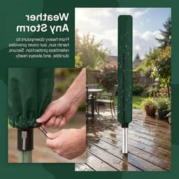 Roterende waslijnhoes van 600D Oxford-stof, waterdichte en duurzame bescherming voor kledinglijn, 165 x 16 x 16 cm (groen) — thumbnail 3