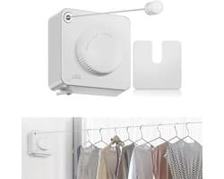 Uitschuifbare Waslijn - Intrekbare Kledinglijn - Ruimte Besparen - Niet Doorhangend Design - 51 Meter Kabel - Wit