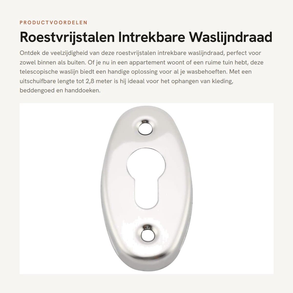 Dailygoods- Waslijn Uittrekbaar Tot 2,8 M - Wanddroogrek - Intrekbare Waslijndraad - Telescopische Waslijn - Ruimtebesparend Ontwerp - Eenvoudig Te Installeren - Kledinglijn — afbeelding 1