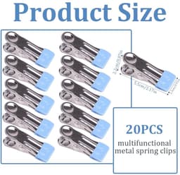 Solidchoice- Handdoekclips 20 Stuks - Roestvrij Staal - Antislip Tanden - Corrosiebestendig - Sterke Grip - Multifunctioneel - Wasknijpers — thumbnail 5