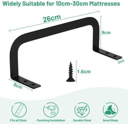 Dailygoods- Matrashouder Antislip - Matrasbeugel - Matrasstabilisatoren - Matrasstoppers - Geschikt voor matrassen 10-30 cm - Robuust met afgeronde hoeken — thumbnail 4