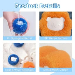 Dailygoods- Opvangballen 20 Stuks - Herbruikbare Wasballen - Dierenharen Verzamelen - Zachte Spons - Ruimtebesparend - Eenvoudig in Gebruik — thumbnail 5