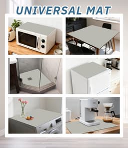 Wasmachine Mat - Onderlegger Apparaat - Apparaten Beschermen - Antislip Rubberen Zool - 60 x 60 cm - Lichtgrijs — thumbnail 2