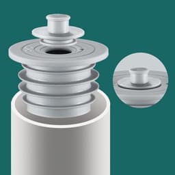 Wasmachinepijp afdichting - Afvoer ring - Lekvrije afvoer - Siliconen materiaal - Kleine maat - Grijs — thumbnail 5