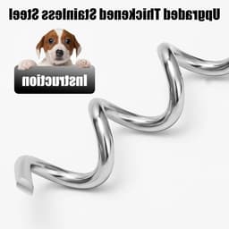 Robuuste grondanker voor honden, geschikt voor grote en middelgrote honden, inclusief 3 m terugroeplijn, roestvrij en veilig voor gebruik met trampolines — thumbnail 3