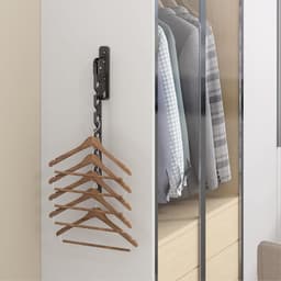 2 stuks kledinghanger - droogrek - kledingopslagrek - wandmontage - inklapbaar - geen boren nodig - opbergaccessoires - geschikt voor binnen, buiten, balkon (zwart, 34*13cm) — thumbnail 3
