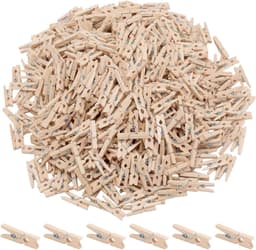 600 stuks mini houten wasknijpers voor ambachtelijke DIY projecten, kleine haringen voor woondecoratie en knutselen — thumbnail 1