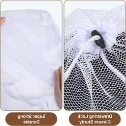Wasnetten set van 2, herbruikbare waszakken met koordstopper voor delicate kleding, ideaal voor ondergoed, babykleding en sokken (30 x 40 cm, 40 x 50 cm) — thumbnail 5