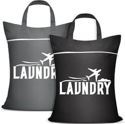 2 Stuks Waterdichte Reiswaszakken met Handvat - Voor Vuil Wasgoed, Natte Kleding en Gymspullen — thumbnail 1