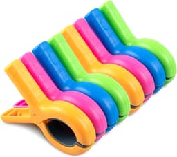 8 Grote handdoekclips – Quiltclips - handdoek clips – Strandstoelclips – Voor strandstoelen – Kunststof – Meerkleurig — thumbnail 1