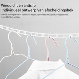 Kampeer Kledinglijn - Waslijn Buiten - Kleding Drogen - Windproof Ontwerp - 5 Meter - Grijs — thumbnail 3