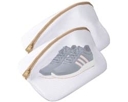 Dailygoods- Waszakken 2 Stuks - Waszakken voor Schoenen - Wasnet met Ritssluiting - Herbruikbaar - Polyester - 24x24x40cm - Schoenenwaszak
