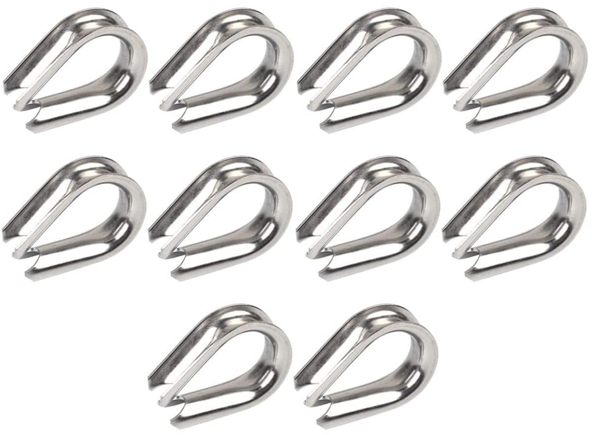 Dailygoods- Staalkabel M10 - Roestvrij Staal 304 - Bevestigingsring - Kabelhuls - Slijtagebescherming - Geschikt voor Draadkabels — afbeelding 1