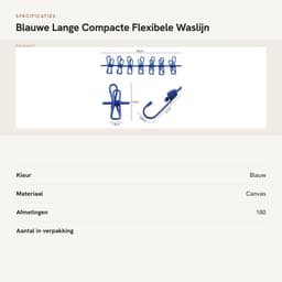 Dailygoods- Waslijn Uittrekbaar - Compact - 1,8 m - 12 Pinnen - Haken - Draagbaar - Ideaal voor Vakantie - Drooglijn — thumbnail 4