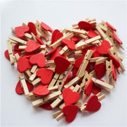 Houten Hart Wasknijpers - Mini Clips Foto Kaart - Decoratie en Knutselen - Hartvormig Uniek Design - 50 stuks - Marineblauw — thumbnail 3