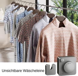 Uitschuifbare Waslijn - Wand Waslijn - Kleding Drogen - Ruimtebesparend Ontwerp - 1 meter - Grijs — thumbnail 4